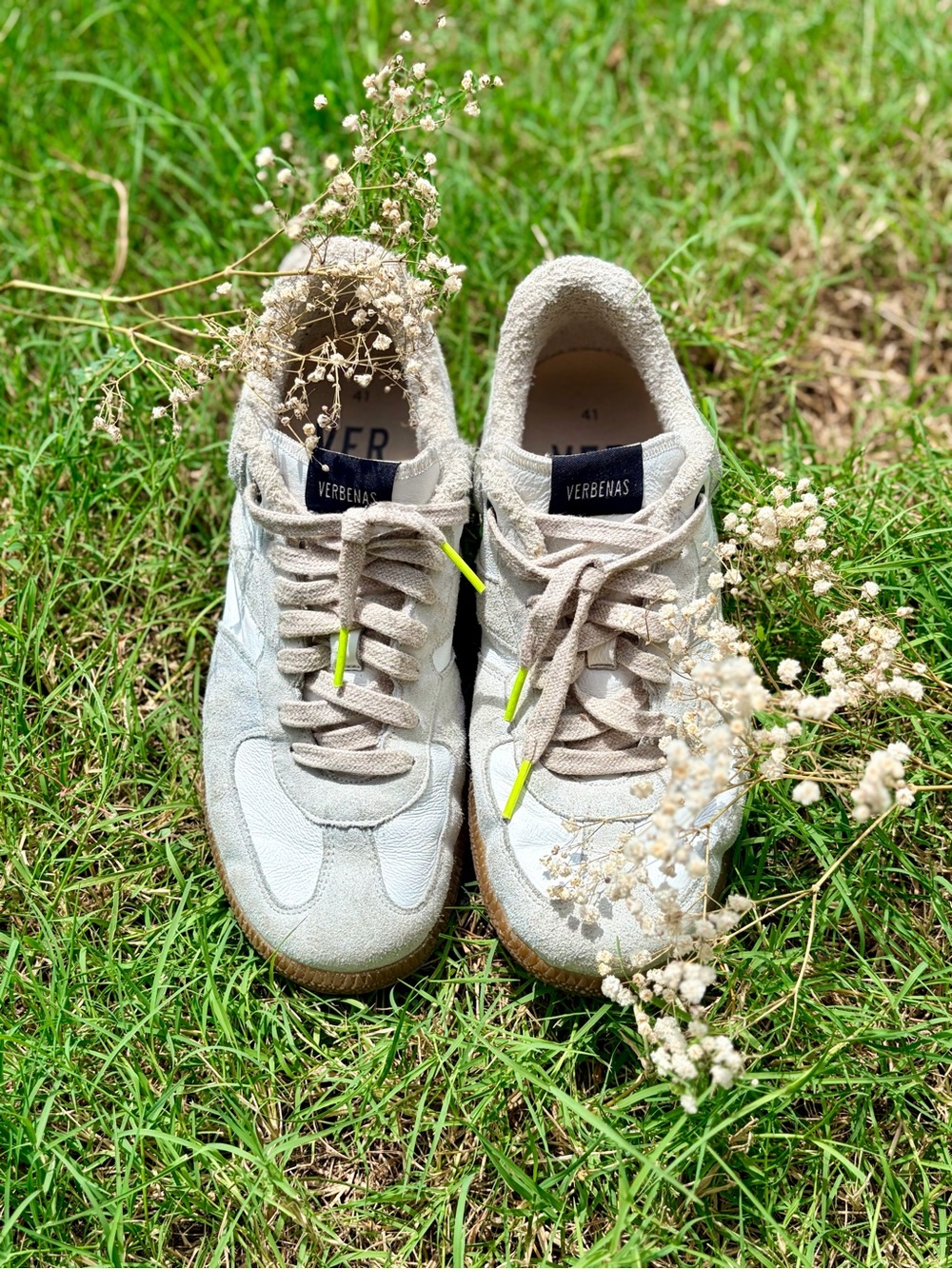 Verbenas Hand-madeWomen's Light Gray Suede Sneakers